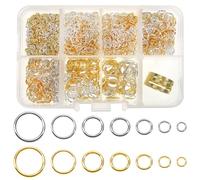 TOAOB 2300pcs Anneaux de Saut Anneaux Ouvert Jump Ring En Métal Connecteur de Bijoux Jonction Chaine Links Or Argent 3mm 4mm 5mm 6mm 7mm 8mm 10 mm avec Boît pour Collier Bracelet Fabrication