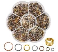 TOAOB 2300pcs Anneaux de Saut Anneaux Ouvert Jump Ring En Métal Connecteur Jonction Chaine Links Multicolore 3mm 4mm 5mm 6mm 7mm 8mm 10 mm avec Boîte pour Collier Bracelet Fabrication de Bijoux