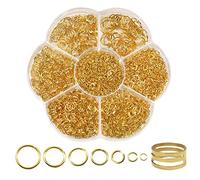 TOAOB 2300pcs Anneaux de Saut Attaches Anneaux Ouvert Jump Ring En Métal Connecteur de Bijoux Jonction Chaine Links Doré 3mm 4mm 5mm 6mm 7mm 8mm 10 mm pour Collier Bracelet Fabrication de Bijoux