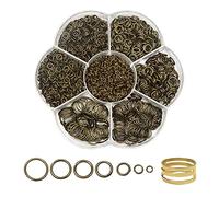 TOAOB 2300pcs Anneaux de Saut Attaches Anneaux Ouvert Jump Ring en Métal Connecteur de Bijoux Jonction Chaine Links Bronze 3mm 4mm 5mm 6mm 7mm 8mm 10 mm pour Fabrication de Bijoux Collier Bracelet
