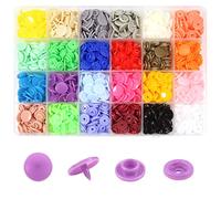 TOAOB 240 Ensembles Bouton Pressions T5 Pression Plastiques Multicolore Resine Coloris 12mm pour Accessoires Couture Vêtements DIY Craft Scrapbook