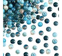 TOAOB 25pcs Perles Apatite Naturelles Bleue 10mm Rondes en Vrac de Pierres Précieuses Gemme Énergie Bead pour Fabrication de Bijoux Collier Bracelet Boucle D'oreille