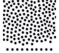 TOAOB 300pcs Yeux Mobiles avec Auto-adhésif Autocollants en Plastique Wiggle 6mm Rondes Noir Blanc Artisanat Collage des Yeux pour Bricolage Scrapbooking Accessoires