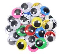 TOAOB 40 Pièces 30mm Yeux Mobiles Autocollants Adhésifs en Plastique Ronds Coloré pour Scrapbooking Artisanat Accessoires DIY Craft Poupées Décorations Handicraft