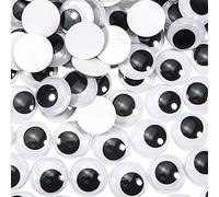 TOAOB 40 Pièces Yeux Mobiles Autocollants Adhésifs en Plastique Wiggle Eyes Rondes Noir 35mm pour Artisanat Collage Yeux Accessoires DIY Scrapbooking Arts Craft Décorations