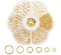 TOAOB 400pcs Anneaux de Saut Anneaux Ouvert Jump Ring 304 Acier Inoxydable Connecteur de Bijoux Jonction Chaine Links Or 4mm 5mm 6mm 7mm 8mm 10 mm pour Collier Bracelet Fabrication de Bijoux