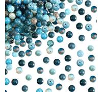 TOAOB 50 pcs Perles Apatite Naturelles Bleue 8 mm Perles Pierre Rondes en Vrac de Pierres Précieuses Gemme Énergie Guérison pour Fabrication de Bijoux Collier Bracelet Boucle D'oreille