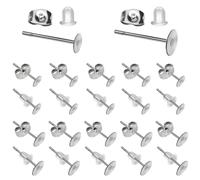 TOAOB 500pcs Boucles D'oreilles Poteaux Plat Pad en Acier Inoxydable 4mm 6mm avec Dos Papillon Apprêt et Fermoirs en Silicone Transparent pour Accessoires de Bijoux Fabrication Création
