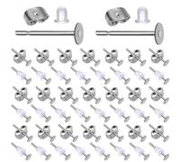 TOAOB 500pcs Boucles d'Oreilles Poteaux Plat Pad en Acier Inoxydable 4mm avec Dos Papillon Apprêt et Fermoirs en Silicone Transparent pour Accessoires de Bijoux Fabrication Création