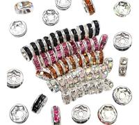 TOAOB 500pcs Multicouleur Charme Strass Brillants Perles Spacer Rondes 6mm Pour La Fabrication de Bijoux