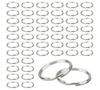 TOAOB 50pcs Anneau Double Jonction en Metal Anneau Ouvert Split Jump Ring Connecteur Chaine Links 25mm Argent pour Port Clés Collier Bracelet Boucles d'Oreilles Artisanat Fabrication de Bijoux