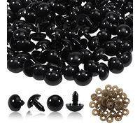 TOAOB 50pcs Yeux de Sécurité amigurumis 18mm Yeux de Poupée en Peluche en Plastique Rond Noir avec Rondelles pour Marionnette DIY Artisanat Bijoux