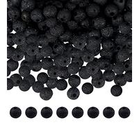TOAOB 580pcs 6mm Noir Pierre de Lave Naturelle Perles Rondes de Chakra pour La Fabrication de Bijoux Accessoires Loisirs Créatifs Breloques