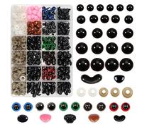 TOAOB 584pcs Yeux de Sécurité Amigurumis 6mm à 14mm Coloré Crochet Yeux de Poupées en Plastique avec Nez et Rondelles pour DIY Fabrication Animaux en Peluche Marionnettes Artisanat