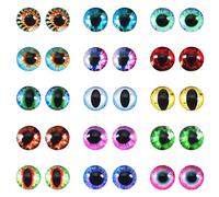 TOAOB 60pcs Yeux de Sécurité Amigurumi 12mm en Verre Ronds Dragon Eye Colorés pour Travaux Manuels Crochet Poupées Marionnettes La Confection