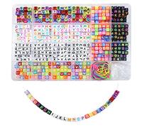 TOAOB 800pcs Perles Lettre Alphabet deAcrylique Coloré de A à Z Cubes | Plastique 6mm Enfilage Facile, Pour Le Bricolage Fabrication de Bracelets, Colliers Bijoux Kit Loisirs Créatifs
