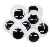 TOAOB 8pcs 40mm 50mm Yeux Mobiles Autocollants Adhésifs en Plastique Ronds Blanc Noir pour Scrapbooking Artisanat Accessoires DIY Craft Poupées Décorations
