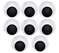 TOAOB 8Pièces 40mm Noir Blanc Grands Yeux Mobiles Autocollants Adhésifs en Plastique Ronds pour Scrapbooking Artisanat Accessoires DIY Craft Poupées Décorations
