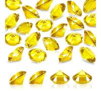 TOAOB Diamant en Acrylique 25pcs Diamants Decoration Artificiels Cristal 30mm Jaune Doré Pierres Précieuse pour Les Chasses au Trésor Pirates et Table Vase Décoration de La Maison