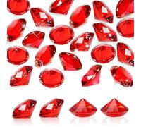 TOAOB Diamant en Acrylique 25pcs Diamants Decoration Artificiels Cristal 30mm Rouge Pierres Précieuse pour Les Chasses au Trésor Pirates et Table Vase Décoration de La Maison