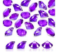 TOAOB Diamant en Acrylique 25pcs Diamants Decoration Artificiels Cristal 30mm Violet Pierres Précieuse pour Les Chasses au Trésor Pirates et Table Vase Décoration de La Maison