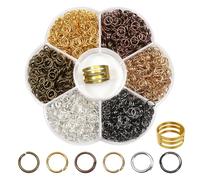 TOAOB Environ 2400pcs Anneau de Jonction Anneau Ouvert Jump Ring 6mm en Métal Connecteur de Bijoux Chaine Links Multicolore pour DIY Fabrication de Bijoux