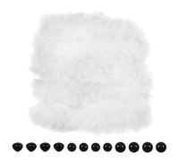 TOAOB Fil Chenilles 2pcs Cure Pipes Chenilles Blanc Loisir Creatif Crafts | Set 2cm x 100cm, avec Yeux et Nez, pour la Fabrication de Fleurs, Petits Animaux DIY Artisanat Décoration