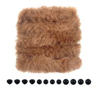 TOAOB Fil Chenilles 2pcs Cure Pipes Chenilles Marron Loisir Creatif Crafts | Set 2cm x 100cm, avec Yeux et Nez, pour la Fabrication de Fleurs, Petits Animaux DIY Artisanat Décoration