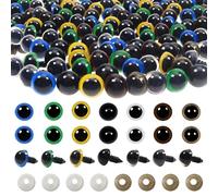 TOAOB Lot de 140 yeux de sécurité en plastique coloré de 10 mm avec rondelles pour animaux en peluche, amigurumis, crochet, ours et poupées
