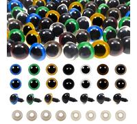 TOAOB Lot de 140 yeux de sécurité en plastique coloré de 12 mm avec rondelles pour animaux en peluche, amigurumis, crochet, ours et poupées