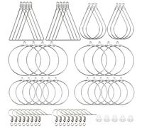 TOAOB Lot de 280 boucles d'oreilles créoles rondes en forme de goutte triangulaire et crochet en plastique pour la fabrication de bijoux