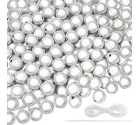 TOAOB Lot de 400 perles réfléchissantes en acrylique Blanc 8 mm Perles miracles pour bracelets, colliers, fabrication de bijoux, jolies sous la lumière
