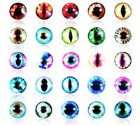 TOAOB - Lot de 50 cabochons ronds en verre - Œil de sécurité - 20 mm - Œil de poupée - Yeux de poupée - Pour travaux manuels - Accessoires en peluche - Crochet - Poupée - Marionnette - Yeux en peluche