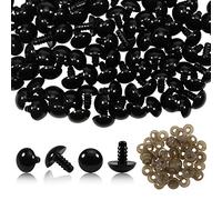 TOAOB Lot de 50 yeux de sécurité pour Amigurumis avec rondelles 14 mm noir grands yeux en plastique pour poupées création d'animaux au crochet marionnettes création artisanat