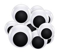 TOAOB Lot de 8 Yeux Mobiles Autocollants Noir Grands Yeux Mobiles en Plastique Rondes 40mm 50mm 75mm 100mm pour Bricolage Scrapbooking Artisanat