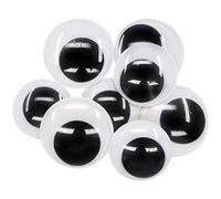 Toaob Lot de 8 yeux mobiles avec autocollants ronds noirs et blancs - 40 mm et 50 mm - Yeux mobiles en plastique pour loisirs créatifs
