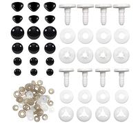 TOAOB Lot de 80 yeux et nez de sécurité avec rondelles de tailles assorties pour fabrication de poupées en plastique pour amigurumis DIY marionnettes ours en peluche