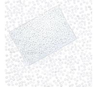 TOAOB Perles pour Bracelet 1500pcs Perles de Rocaille en Verre Blanc de 3mm Petites Bead en Ronde 50g pour Bricolage Bracelets Collier Fabrication de Bijoux