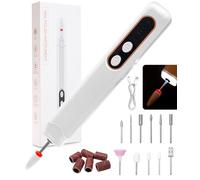 Toaren 12 en 1 Ponceuse pour Ongles, Lime a Ongle Electrique Sans Fil Ponceuse Pour Ongles Électrique, Vitesse Réglable, avec LED, Manucure Pédicure pour Salon et Maison,Ongles en Acrylique et Gel