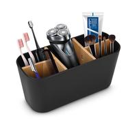 Toaren Cloisons en Bambou Porte Brosse à Dents,Support Brosse a Dent Electrique,Organiseur de Brosse,Stand Dentifrice,Range Brosse a Dent Facile à Nettoyer avec 5 Compartiments pour Famille,Enfants