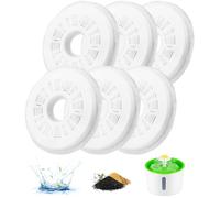 Toaren Filtre Fontaine Eau Chat Chien,Pack de 6 Filtres Fontaine à Eau Remplacement,Cat Filtres de Rechange avec la Résine et Charbon Actif,Filtre de Chien/Chat pour 3L Distributeur d'eau Animaux
