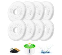 Toaren Filtre Fontaine Eau Chat Chien,Pack de 8 Filtres Fontaine à Eau Remplacement,Cat Filtres de Rechange avec la Résine et Charbon Actif,Filtre de Chien/Chat pour 3L Distributeur d'eau Animaux