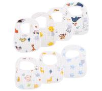 Toaren Lot de 7 Bavoir Imperméable Bébé,Coton Bavoirs Bébé Bavoirs Nouveau Bavoir Bébé,100% Coton avec Boutons,Drool Bib Etanche Né Soft Absorption Respirent,Motifs Unisexes pour Bébé 0 Mois à 36 Mois