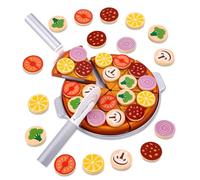Toaren Pizza Bois Ensemble, Pizza Simulation, Jouet Éducatif, Jeux de Rôle avec Planche découper, Garçon Fille 3+ Ans