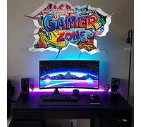 TOARTI 3D Autocollants Muraux Gamer,Sticker Mural de Chambre Garçon,Gamer Poster Murale Décoration,DIY Sticker Gamer,Moderne Stickers Muraux de Décoration de Salon,Autocollant Mural de Garçon Dortoir