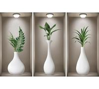 TOARTI 3D Sticker Mural Plantes 20x40CM Décoration Murale Sticker Plante Auto Adhésif Cuisine Trompe l'oeil Mural Stickers Muraux Vases Autocollant D'Effet,pour Chambre Muraux Salon Décoration