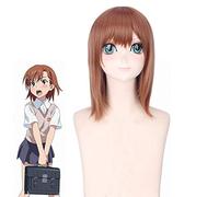 Toaru Kagaku pas de Railgun Misaka Mikoto Cosplay perruque marron court droit résistant à la chaleur synthétique cheveux perruques Perucas + casquette de perruque
