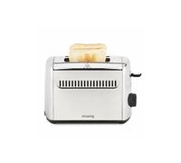 H.Koenig Grille Pain Toaster 2 Tranches TOAS9 Fentes larges 40mm Inox vintage, 7 Niveaux brunissage, Décongélation, Rapide uniforme, Remontée extra-haute, Pain, muffin, bagel, Nettoyage facile, 950W