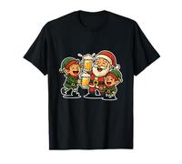 Toast à la bière Père Noël et Elfes T-Shirt