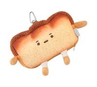 Toast Coin Purse, Cute Plush Toast Zipper Wallet Change Holder, Durabled Design, Small Cash Bag Keychain for Women, Girls, Kids, Travel, School, Backpack Accessory, Shopping,